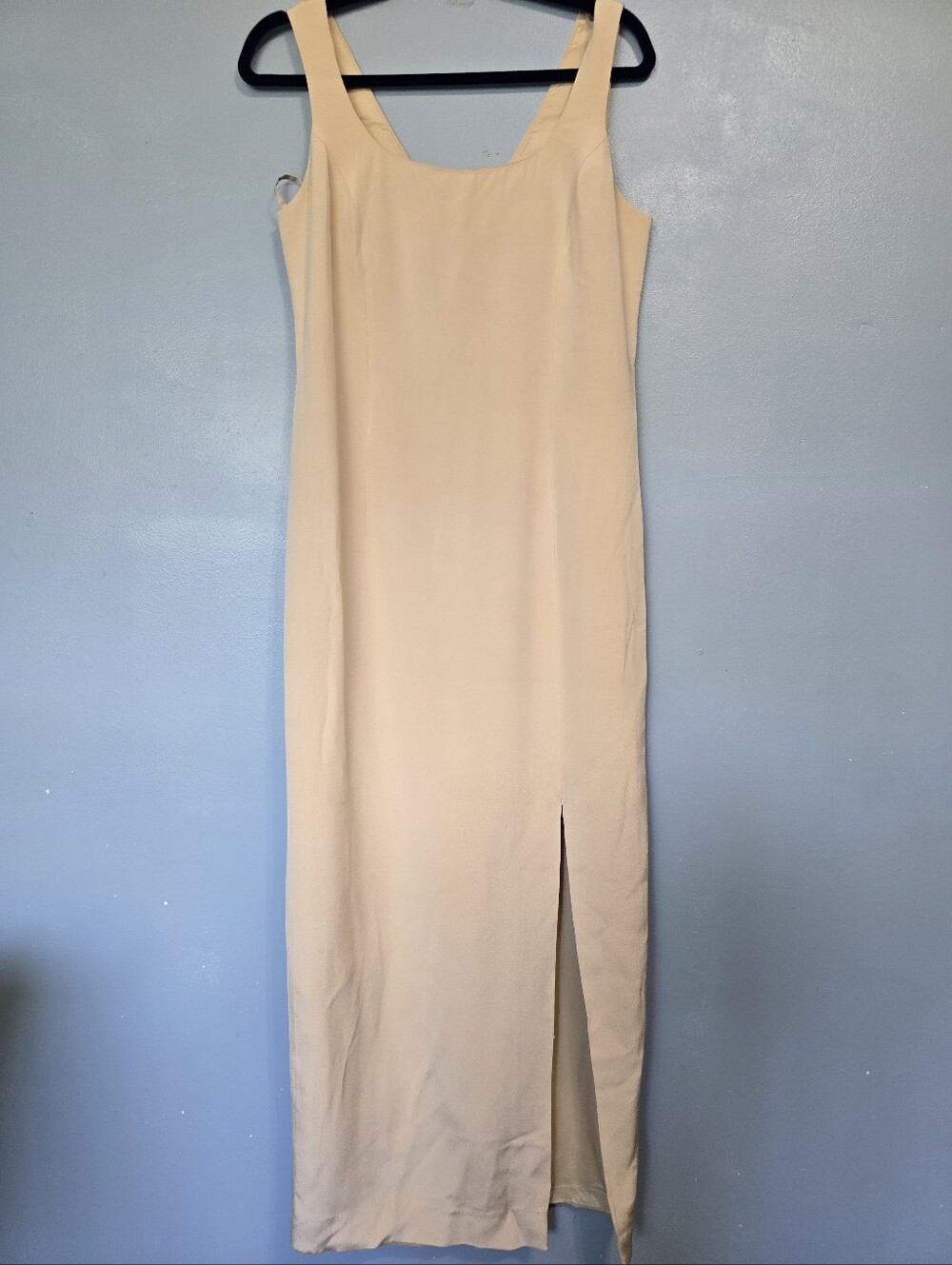 Vntg Rickie Freeman For T.J. Nites Classic Sleeveless Cream Silk Dress 6